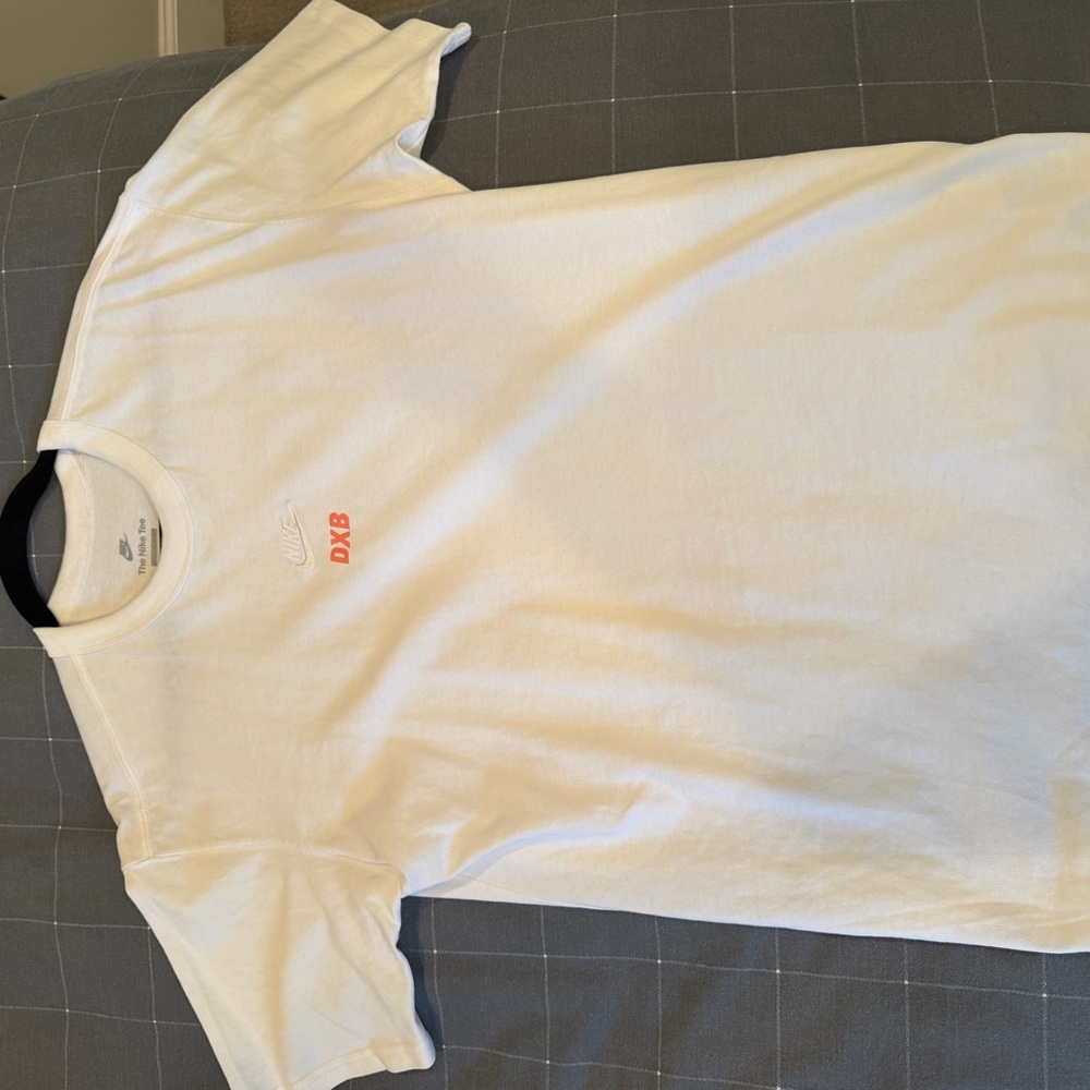 Nike White Tee with Red Accents